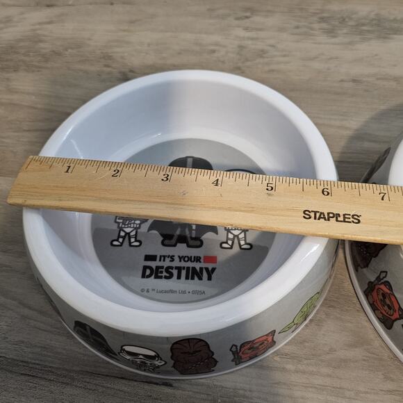 Disney Star Wars Pet Bowls Set of 2 Melamine Darth Vader Chewbacca Yoda Ewok - Picture 8 of 8